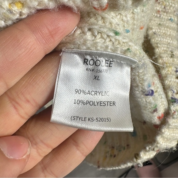 Roolee Speckled Confetti Turtleneck Sweater sz XL - Picture 4 of 5